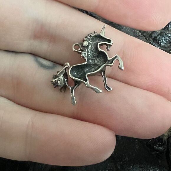 Vintage Sterling Silver Charm Unicorn Magical Whimsical Fairytale Story - Picture 5 of 9